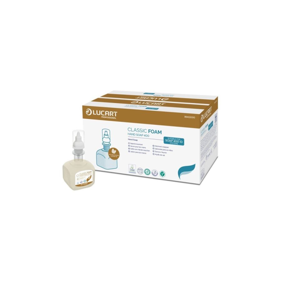 Lucart Classic Foam 400 — putu ziepes ar mandeļu eļļu Lucart Classic Foam 400 — putu ziepes ar mandeļu eļļu