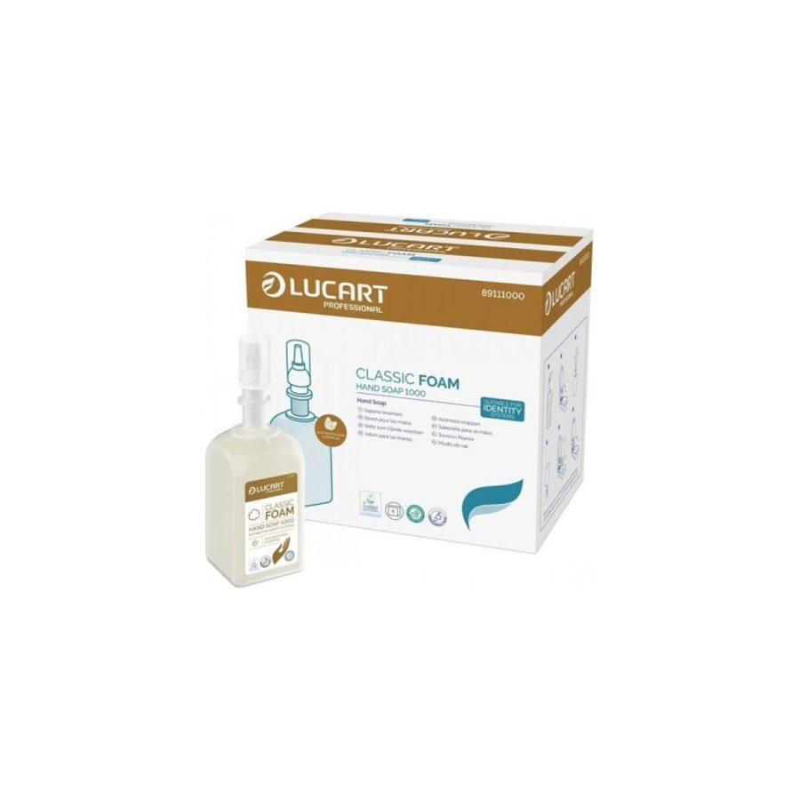 Lucart IDENTITY CLASSIC FOAM HAND SOAP 1000 — putu ziepes ar mandeļu eļļu Lucart IDENTITY CLASSIC FOAM HAND SOAP 1000 — putu ziepes ar mandeļu eļļu