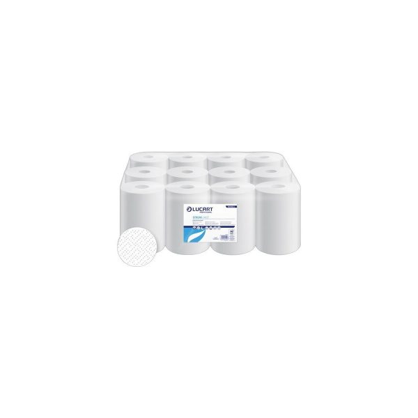 Lucart Strong 14 CF papīra roku dvieļi ruļļos ar centra padevi (2 sl., 55 m), 12 ruļļi