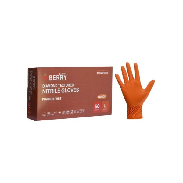 Nitrila cimdi, Berry Diamond Orange, 50 gb.
