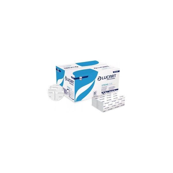 Lucart STRONG Z 20 papīra roku dvieļi loksnēs (Z-locījums, 2 sl.), 15 iepakojumi