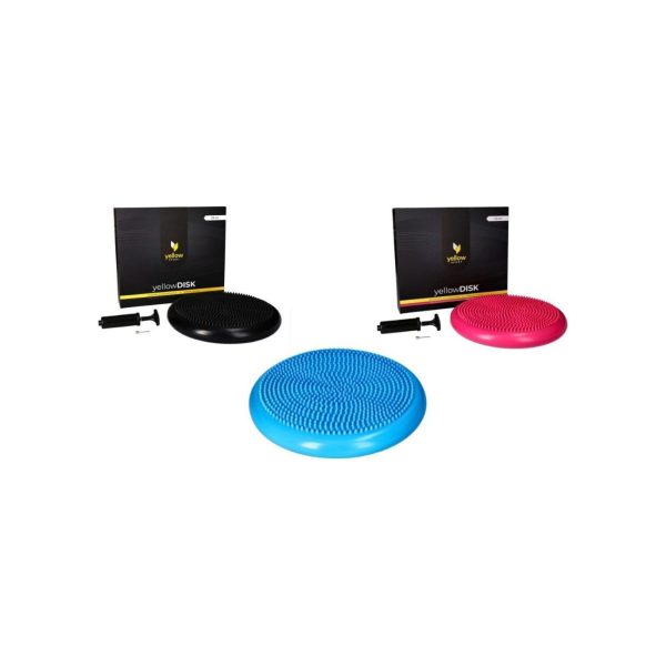 Sensomotorais spilvens ar pumpi yellowSPORT yellowDISK zils 34 cm