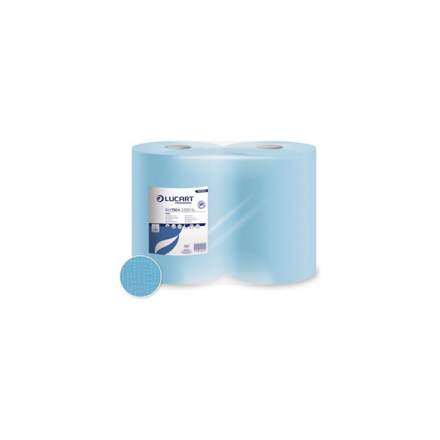 SKYTECH 3.500 XL — trīskārtu industriālie papīra dvieļi rullī (2 ruļļi)