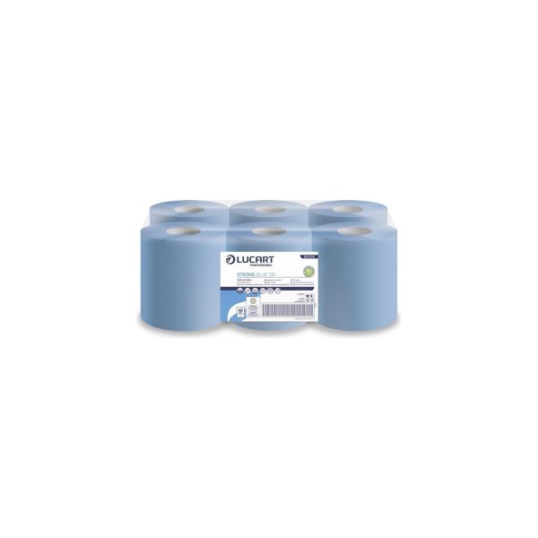 STRONG BLUE 135 — divkārtu industriālie papīra dvieļi rullī (6 ruļļi)